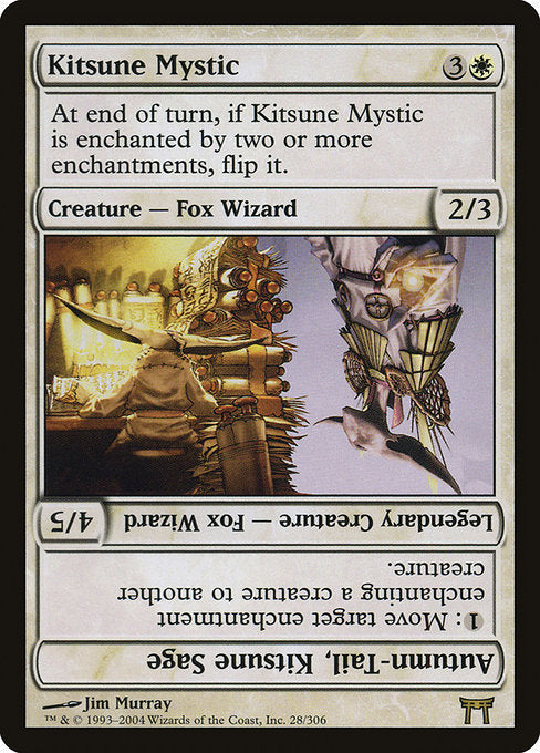 Card #  CHK 028 Kitsune Mystic // Autumn-Tail, Kitsune Sage Champions of Kamigawa