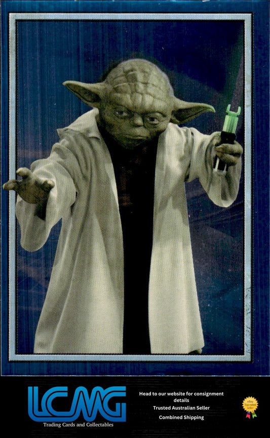 #E Yoda Foil Sticker 2002 Topps Merlin Star Wars Attack of the Clones