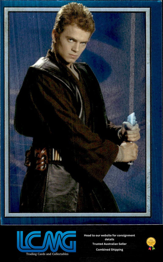 #H Obi-Wan Kenobi Foil Sticker 2002 Topps Merlin Star Wars Attack of the Clones