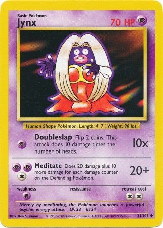 Jynx 31/102 Base Set Unlimited Uncommon