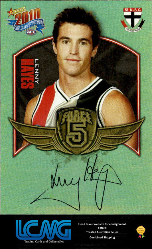 2010 Select AFL Champions Force 5 Gold Foil Signature Lenny Hayes FFS64