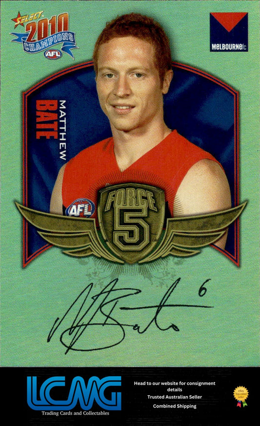 2010 Select AFL Champions Force 5 Gold Foil Signature Matthew Bate FFS45