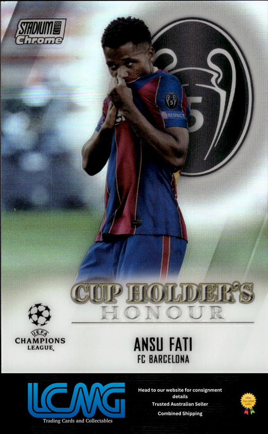 2020-21 Stadium Club Chrome UEFA Champions League #CHH-BAF Ansu Fati Cup Holder's Honour