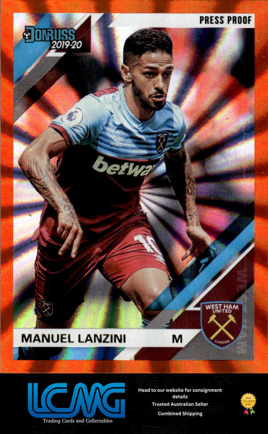 2019-20 Panini Chronicles #184 Manuel Lanzini Donruss Press Proof Orange Laser