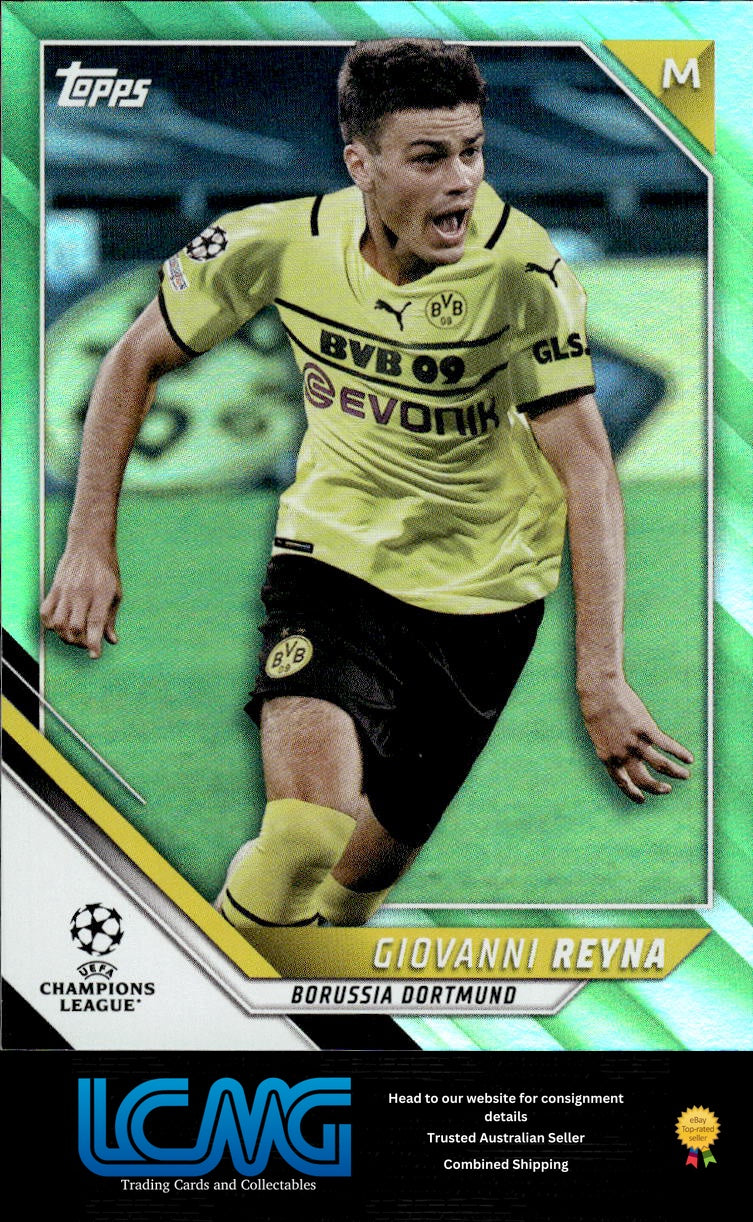 2021-22 Topps UEFA Champions League #153 Giovanni Reyna Neon Green Foil #/199