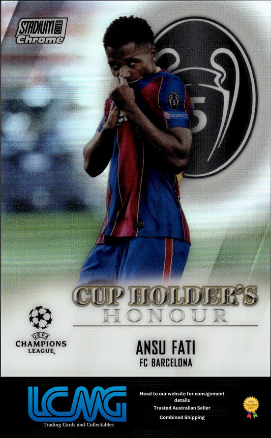 2020-21 Stadium Club Chrome UEFA Champions League #CHH-BAF Ansu Fati Cup Holder's Honour