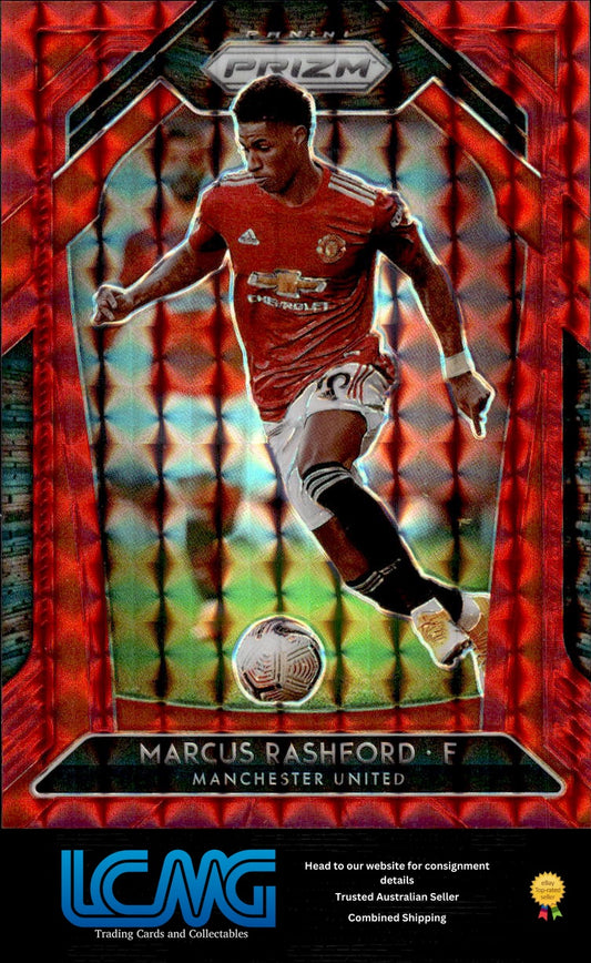 2020-21 Panini Prizm Premier League #14 Marcus Rashford Red Mosaic Prizm #/159
