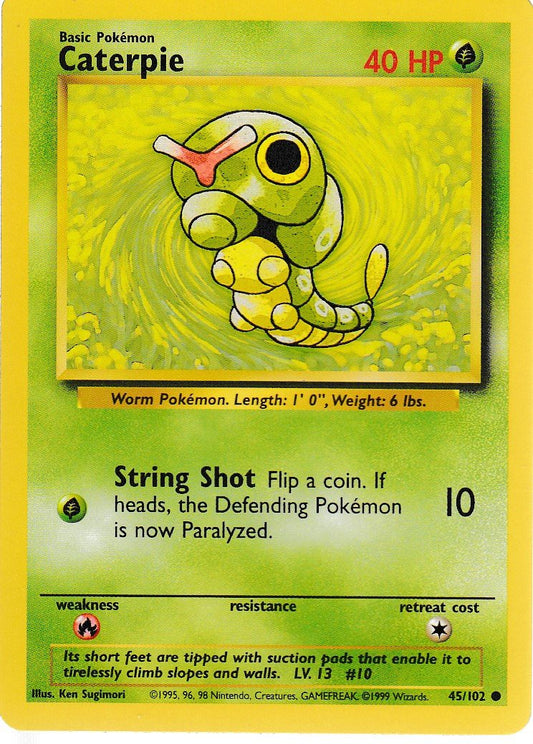 Caterpie 45/102 Base Set Unlimited Common