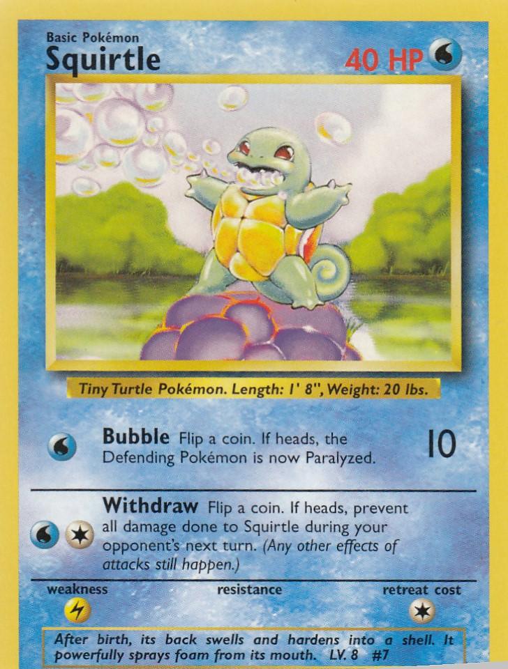 Squirtle 63/102 Base Set Unlimited Common