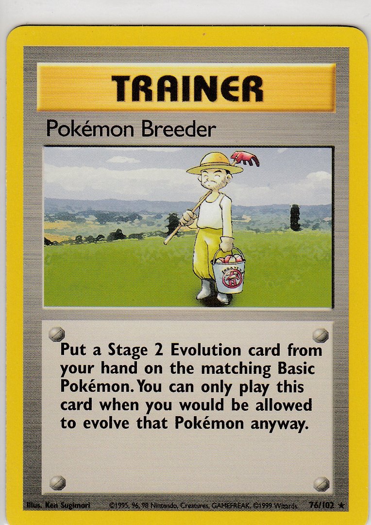 Pokemon Breeder 76/102 Base Set Unlimited Rare