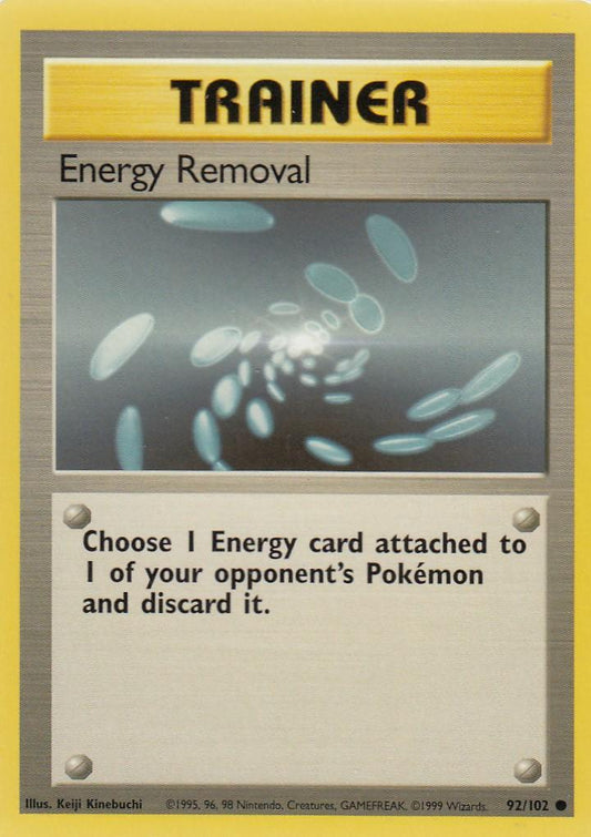 Energy Removal 92/102 Base Set Unlimited Common