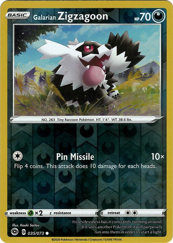 Galarian Zigzagoon 35 / 73 Reverse Holo