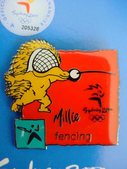 Millie Fencing Mascot Pin