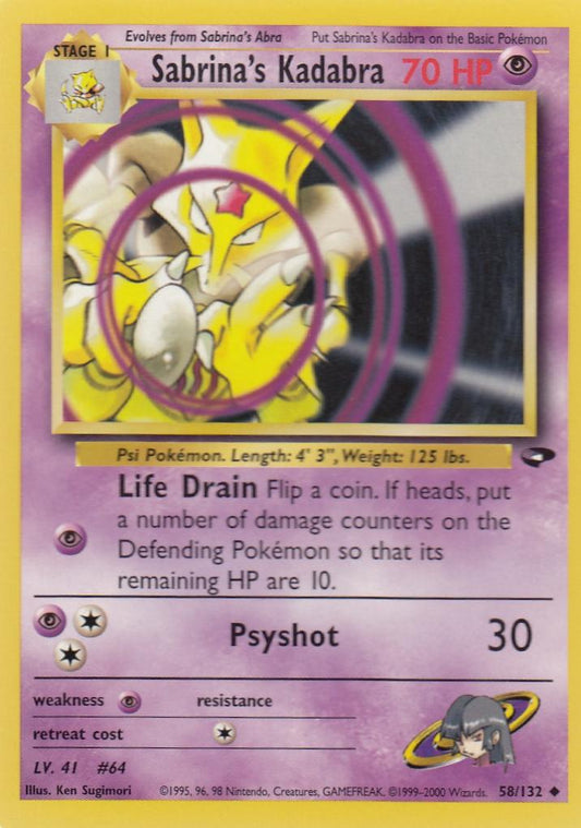 Sabrina's Kadabra 58/132 Gym Challenge Set Uncommon