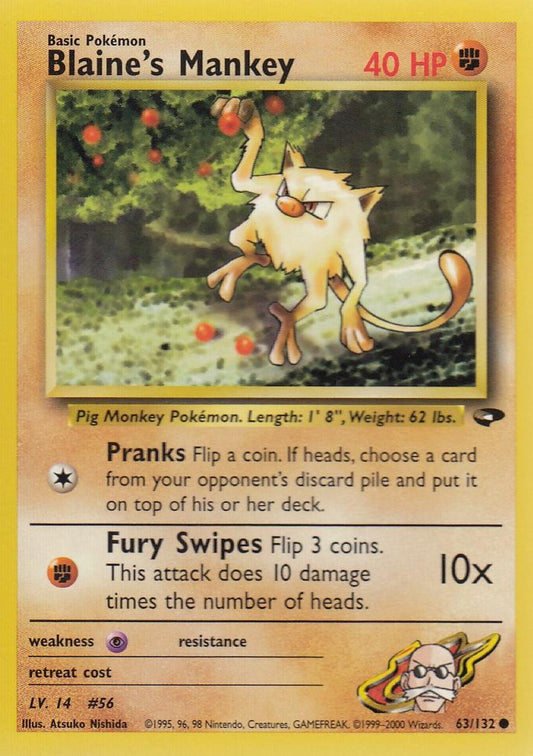 Blaine's Mankey 63/132 Gym Challenge Set Common