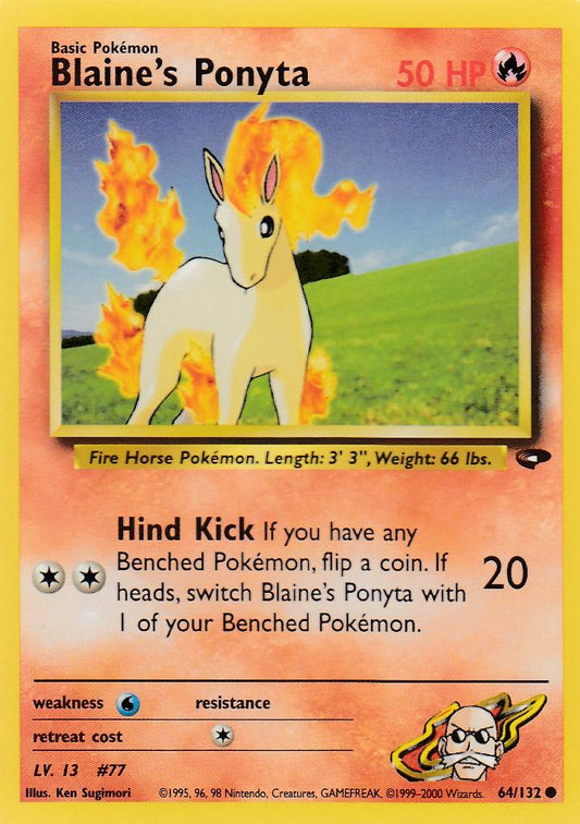 Blaine's Ponyta 64/132 Gym Challenge Set Common