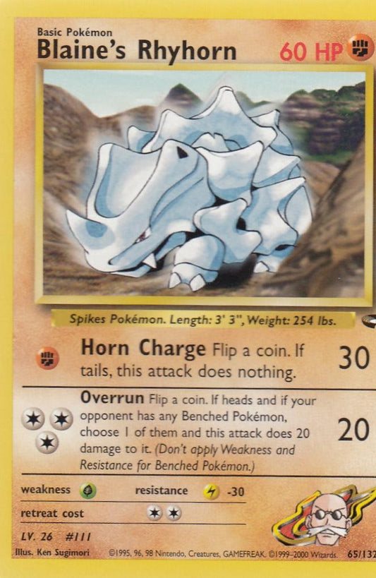 Blaine's Rhyhorn 65/132 Gym Challenge Set Common