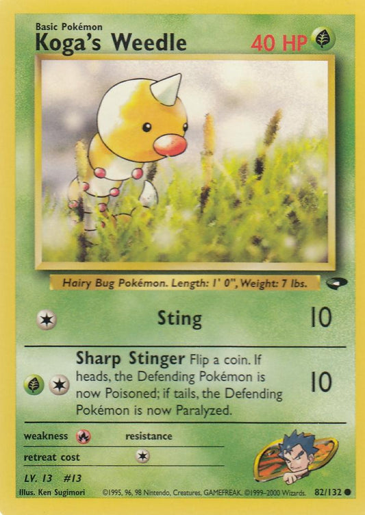 Koga's Weedle 82/132 Gym Challenge Set Common
