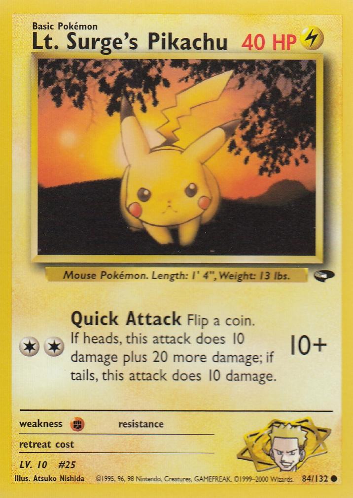 Lt. Surge's Pikachu 84/132 Gym Challenge Set Common