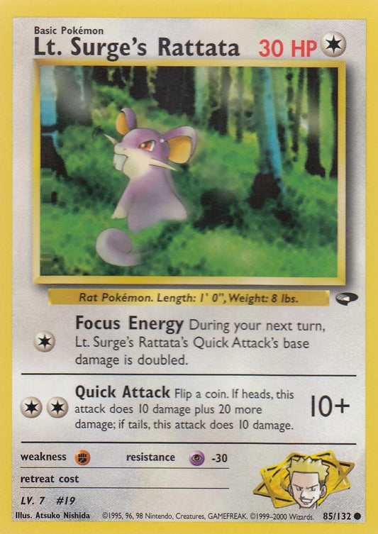 Lt. Surge's Rattata 85/132 Gym Challenge Set Common