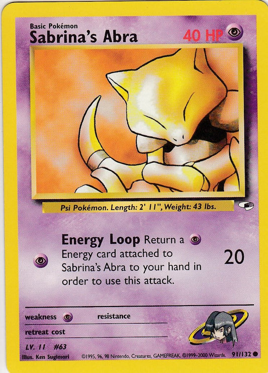 Sabrina's Abra 91/132 Gym Heroes Set Common