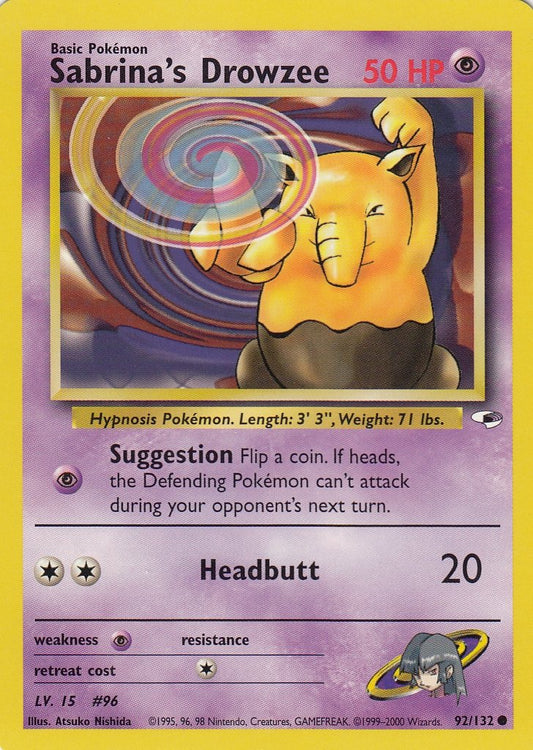 Sabrina's Drowzee 92/132 Gym Heroes Set Common