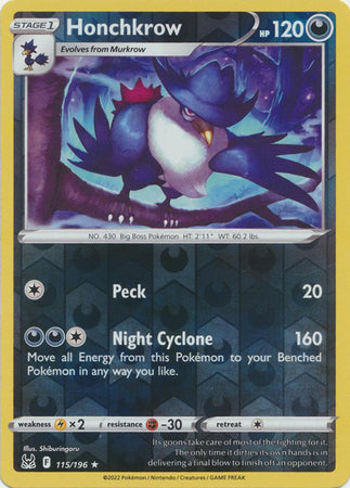 Honchkrow 115/196 Reverse Holo Lost Origin