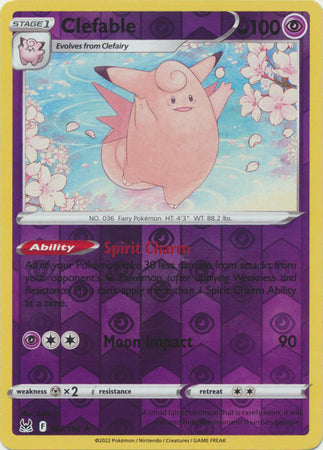 Clefable 063/196 Reverse Holo Lost Origin