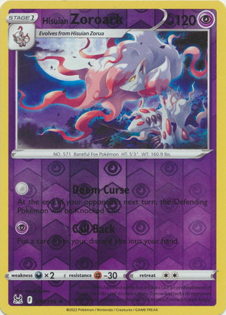 Hisuian Zoroark 076/196 Reverse Holo Lost Origin