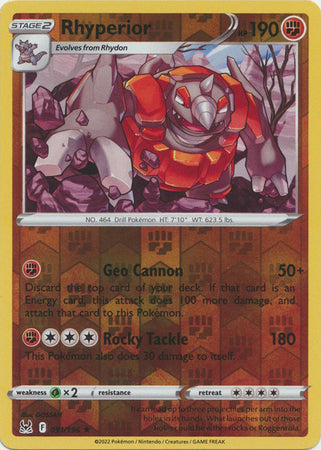 Rhyperior 091/196 Reverse Holo Lost Origin