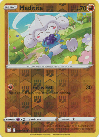 Meditite 099/196 Reverse Holo Lost Origin