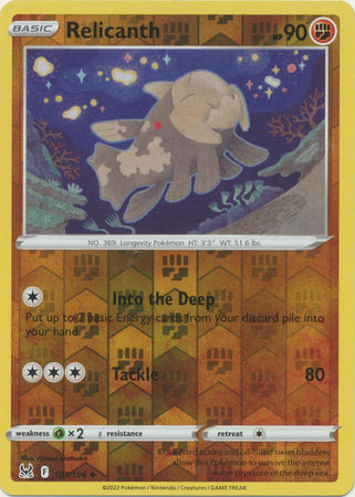 Relicanth 101/196 Reverse Holo Lost Origin