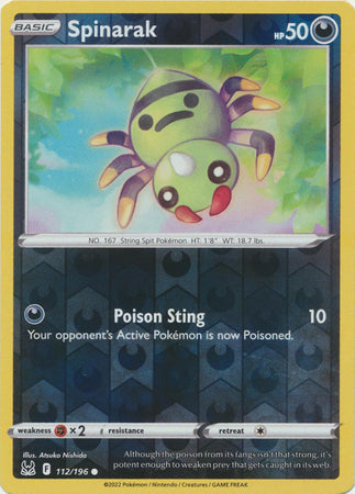 Spinarak 112/196 Reverse Holo Lost Origin