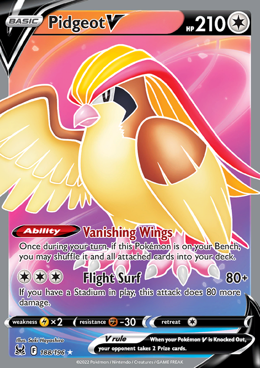 Pidgeot V (Full Art) 188/196 Lost Origin