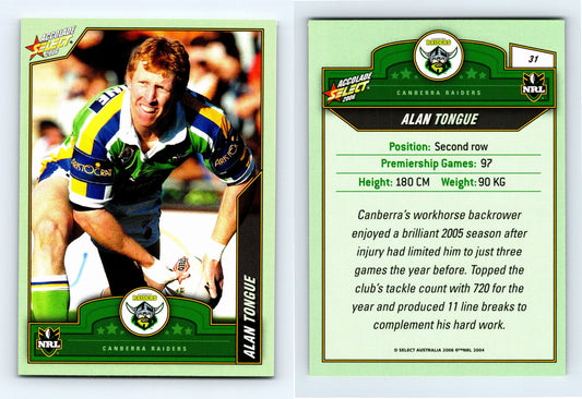 #31 ALAN TONGUE 2006 Select NRL Accolade