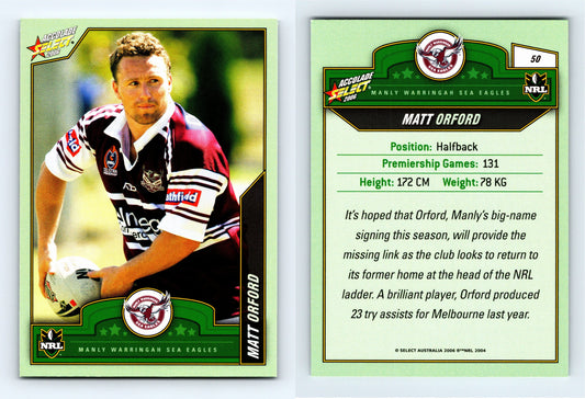 #50 MATT ORFORD 2006 Select NRL Accolade