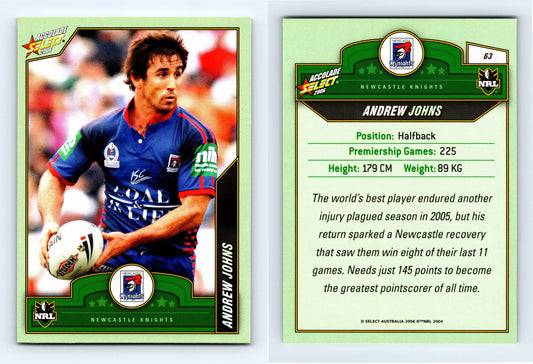 #63 ANDREW JOHNS 2006 Select NRL Accolade