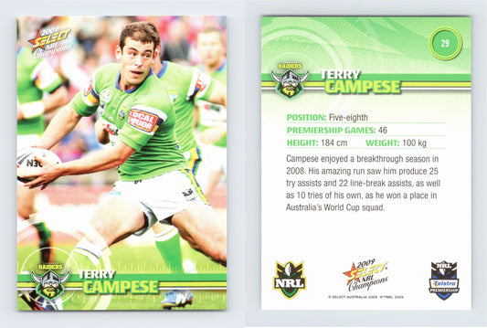 #29 TERRY CAMPESE 2009 Select NRL Champions