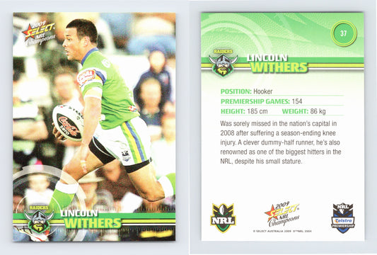 #37 LINCOLN WITHERS 2009 Select NRL Champions