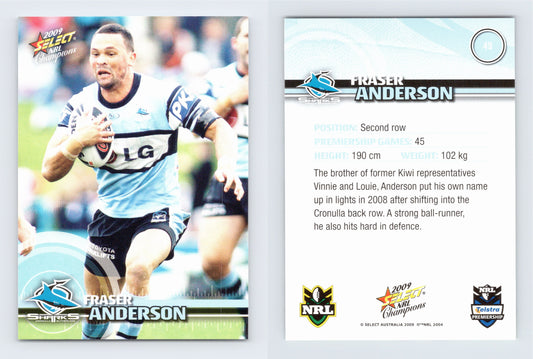 #49 FRASER ANDERSON 2009 Select NRL Champions