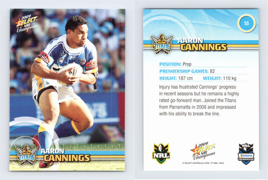 #55 AARON CANNINGS 2009 Select NRL Champions