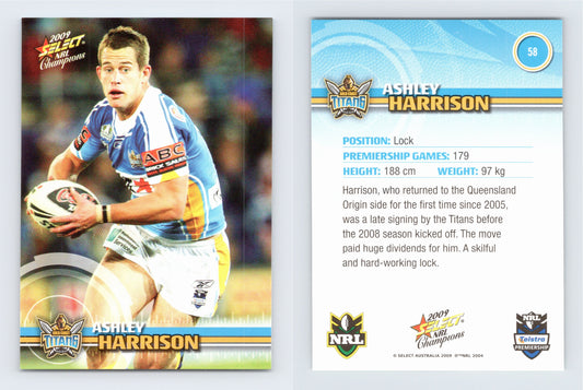 #58 ASHLEY HARRISON 2009 Select NRL Champions