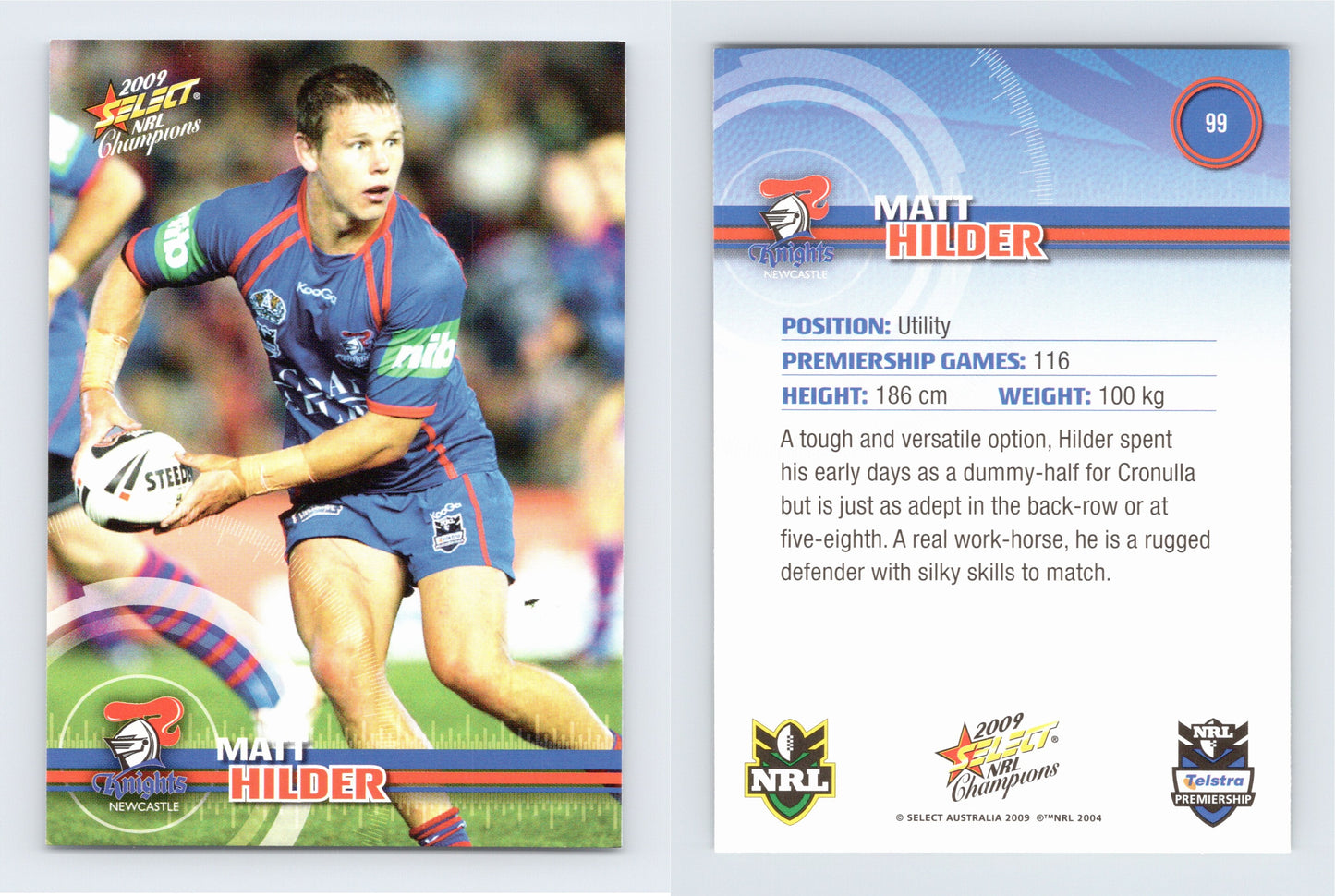 #99 MATT HILDER 2009 Select NRL Champions