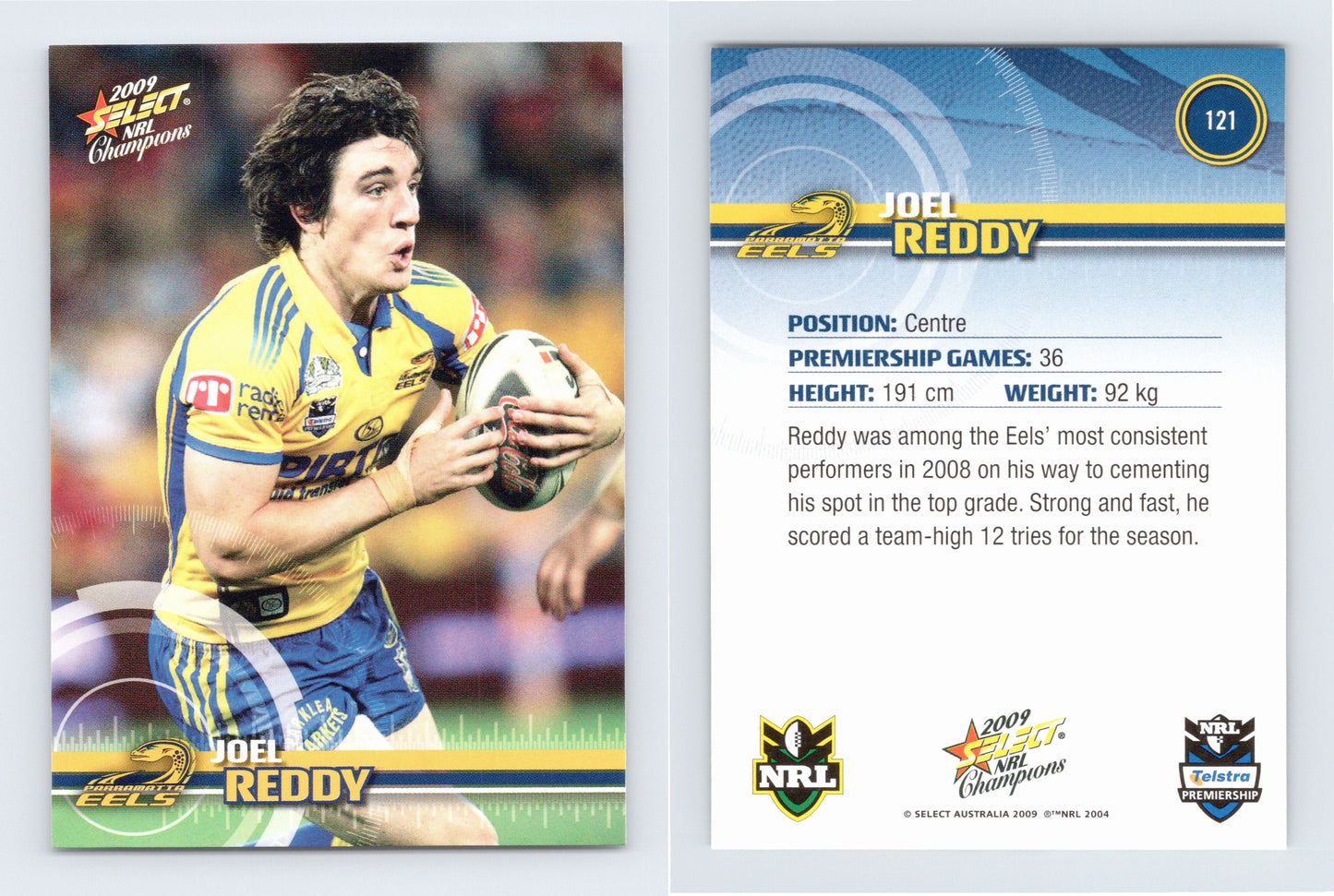 #121 JOEL REDDY 2009 Select NRL Champions