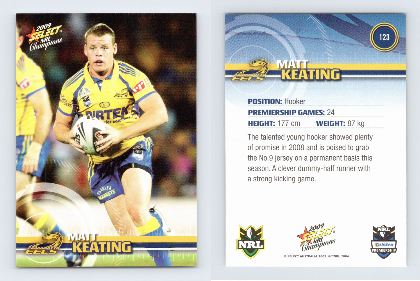 #123 MATT KEATING 2009 Select NRL Champions