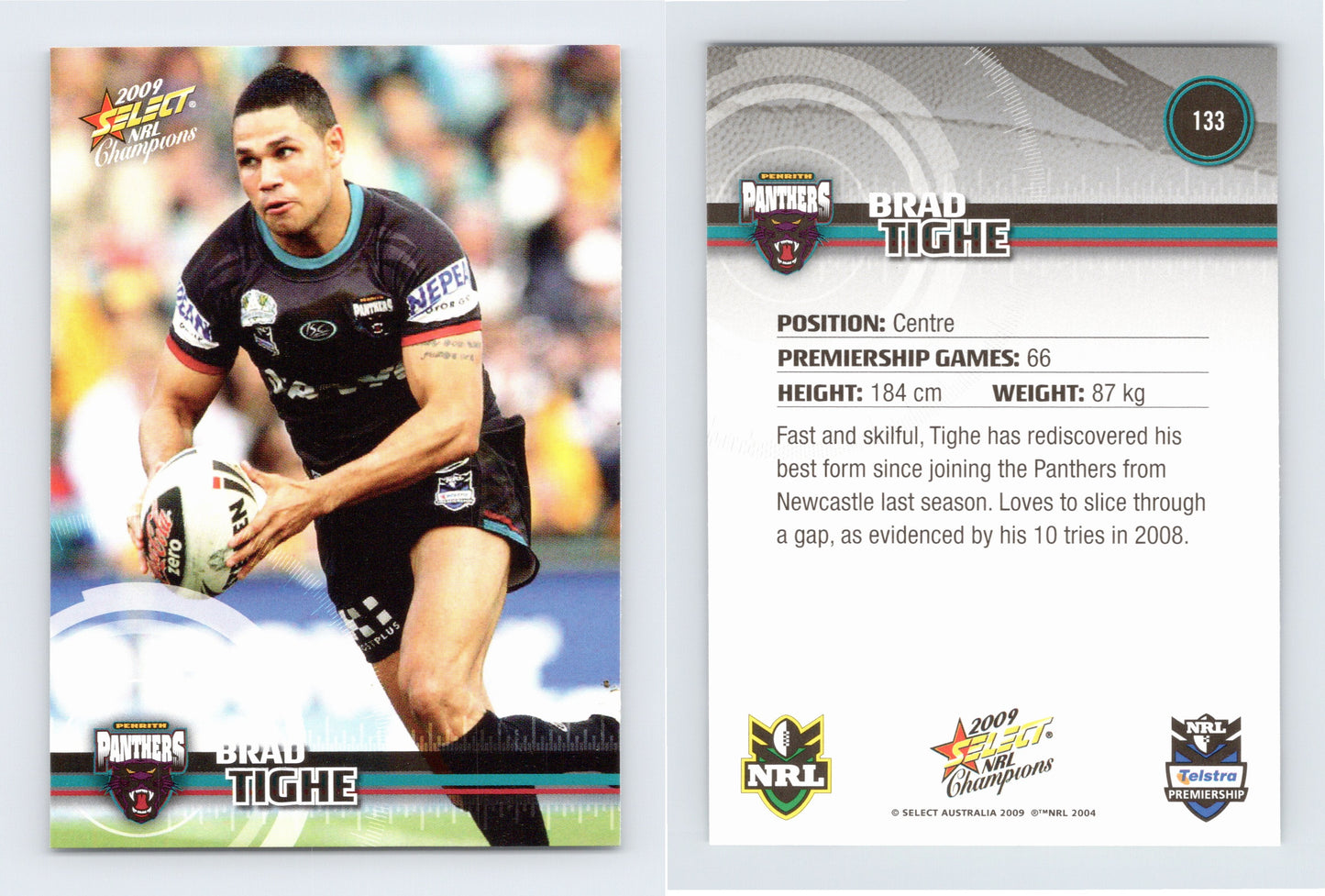 #133 BRAD TIGHE 2009 Select NRL Champions