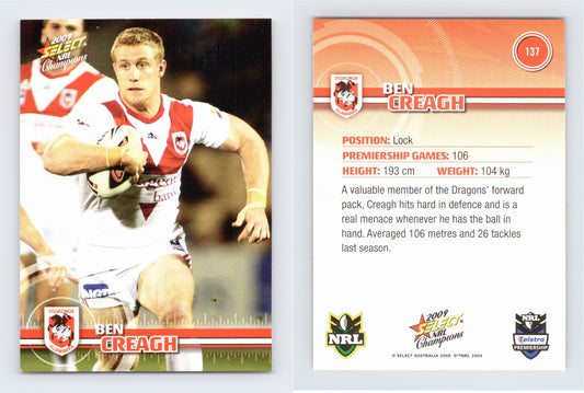 #137 BEN CREAGH 2009 Select NRL Champions