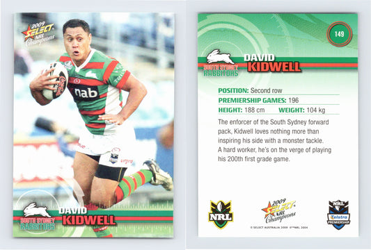 #149 DAVID KIDWELL 2009 Select NRL Champions