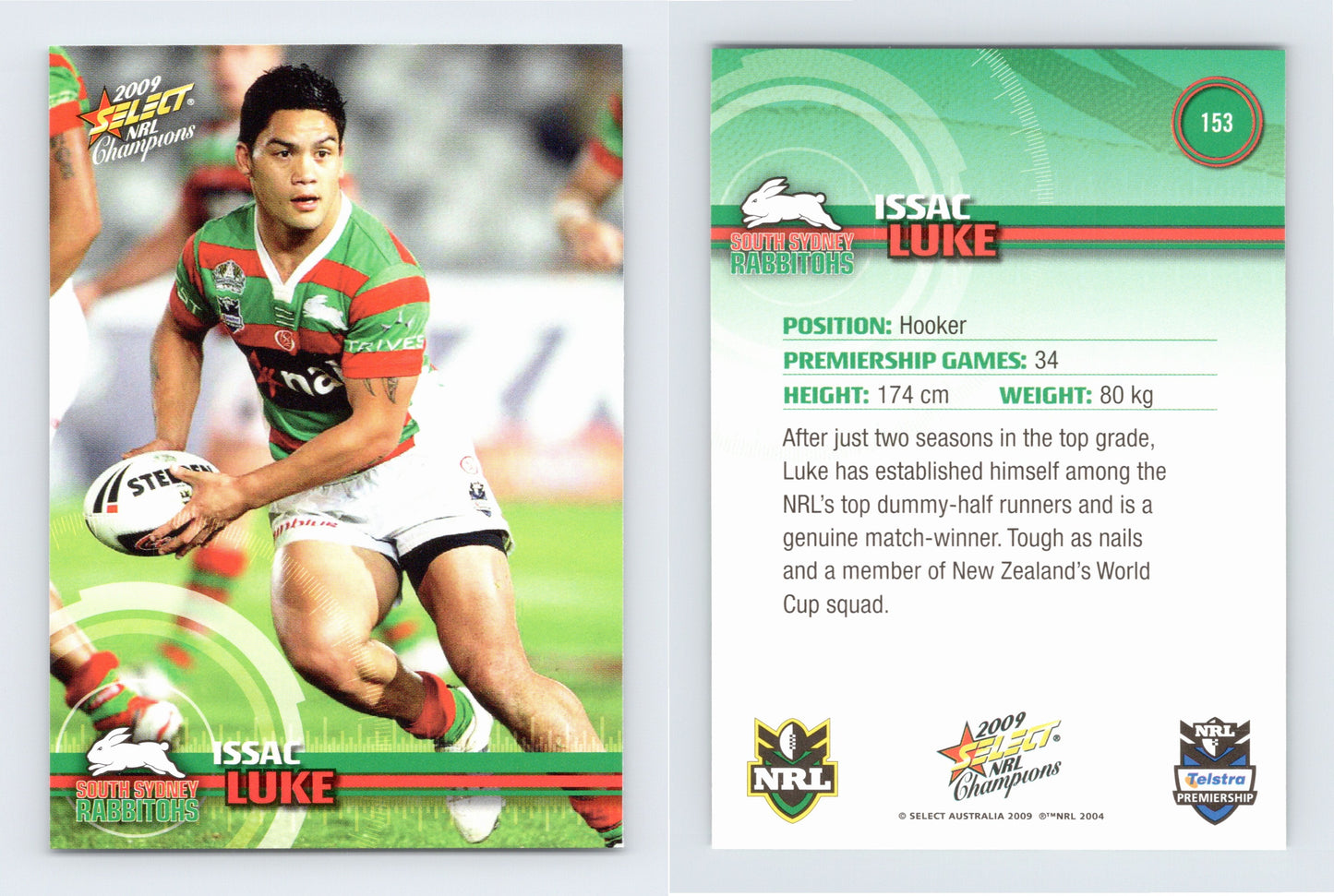 #153 ISSAC LUKE 2009 Select NRL Champions