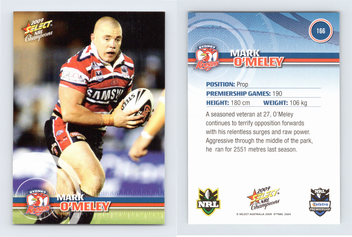 #166 MARK O’MELEY 2009 Select NRL Champions